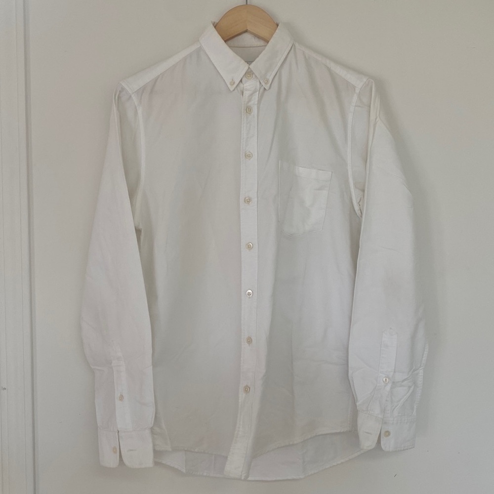 Steve Alan white mens casual dress shirt small